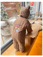 Padded Baby Snowsuit - Zip Up Wadded All-in-One with Back Embroidery, 3 to 24 Months