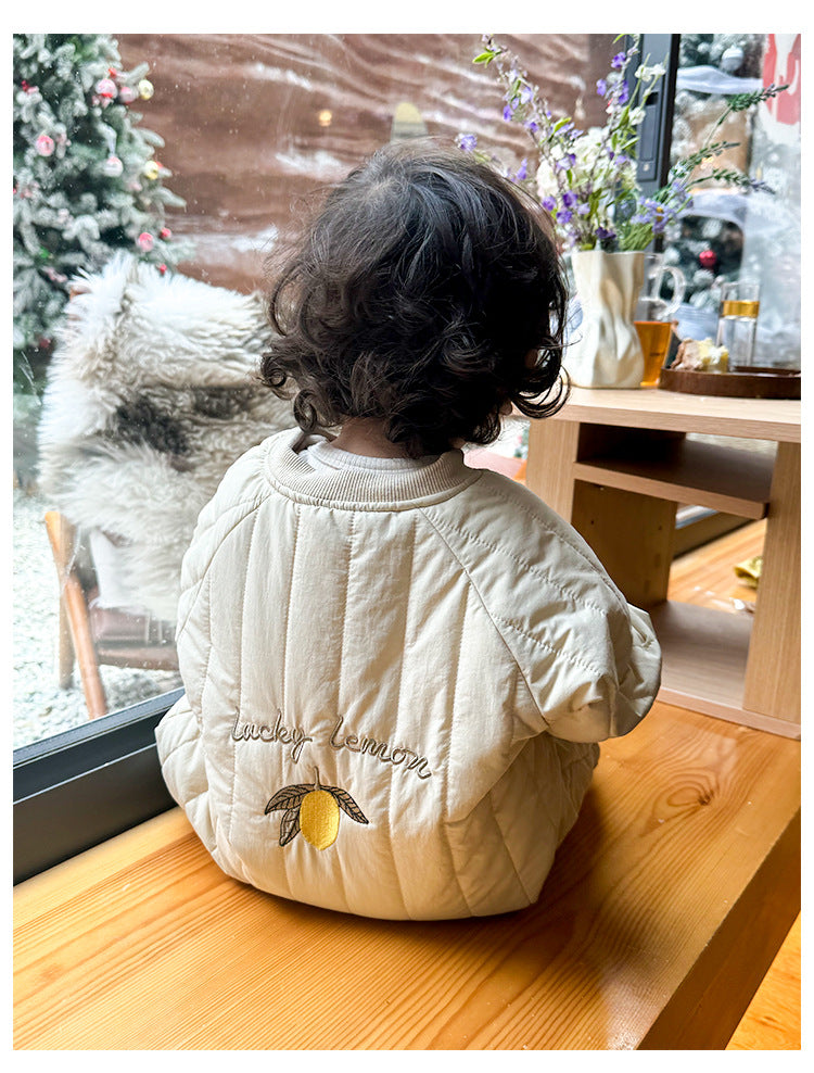 Padded Baby Snowsuit - Zip Up Wadded All-in-One with Back Embroidery, 3 to 24 Months