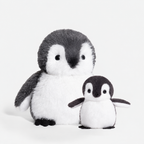 Smoke grey plush penguin soft toy, 20 cm tall, standing upright – view 3 of 6