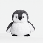 Smoke grey plush penguin soft toy, 20 cm tall, standing upright – view 4 of 6