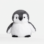 Smoke grey plush penguin soft toy, 20 cm tall, standing upright – Smoke Grey All Over