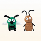 Plush insect soft toys including a mosquito, bee, ladybird, caterpillar and firefly – view 19 of 23