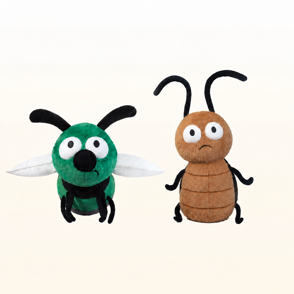 Plush insect soft toys including a mosquito, bee, ladybird, caterpillar and firefly – view 19 of 23