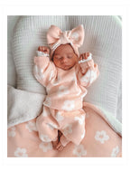 Floral Knit Two-Piece Baby Set - Pink