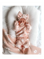 Floral Knit Two-Piece Baby Set - Pink
