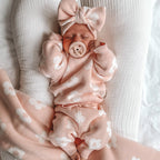 Floral Knit Two-Piece Baby Set - Pink