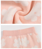 Floral Knit Two-Piece Baby Set - Pink