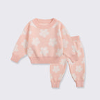 Floral Knit Two-Piece Baby Set - Pink