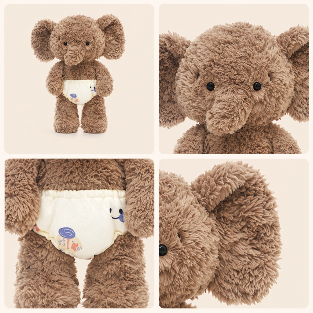 Fluffy long-pile plush animal soft toy, about 35cm tall – view 5 of 8