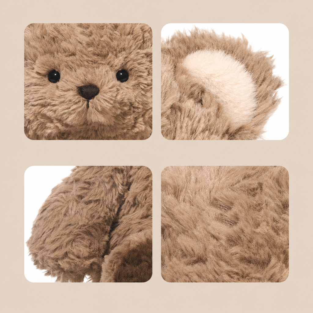 Short-plush bear and fox soft toys sitting upright, 37 cm – view 4 of 4