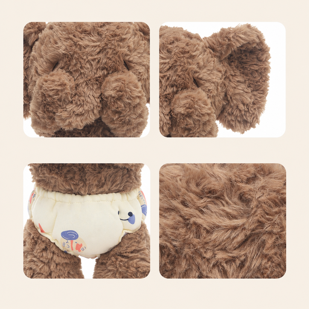 Fluffy long-pile plush animal soft toy, about 35cm tall – view 8 of 8