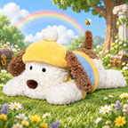 Soft plush puppy soft toys in three styles, including a sitting puppy holding a bee – view 6 of 7