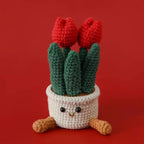 Handmade Crochet Tulip Flowers in Pot