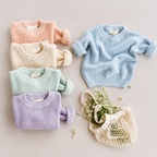 Relaxed Crew Neck Jumper for Babies and Children - Soft Knit Pullover, 3 Months to 6 Years