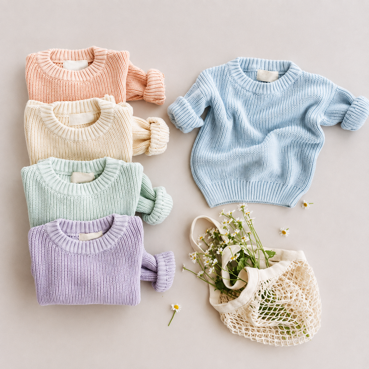 Relaxed Crew Neck Jumper for Babies and Children - Soft Knit Pullover, 3 Months to 6 Years