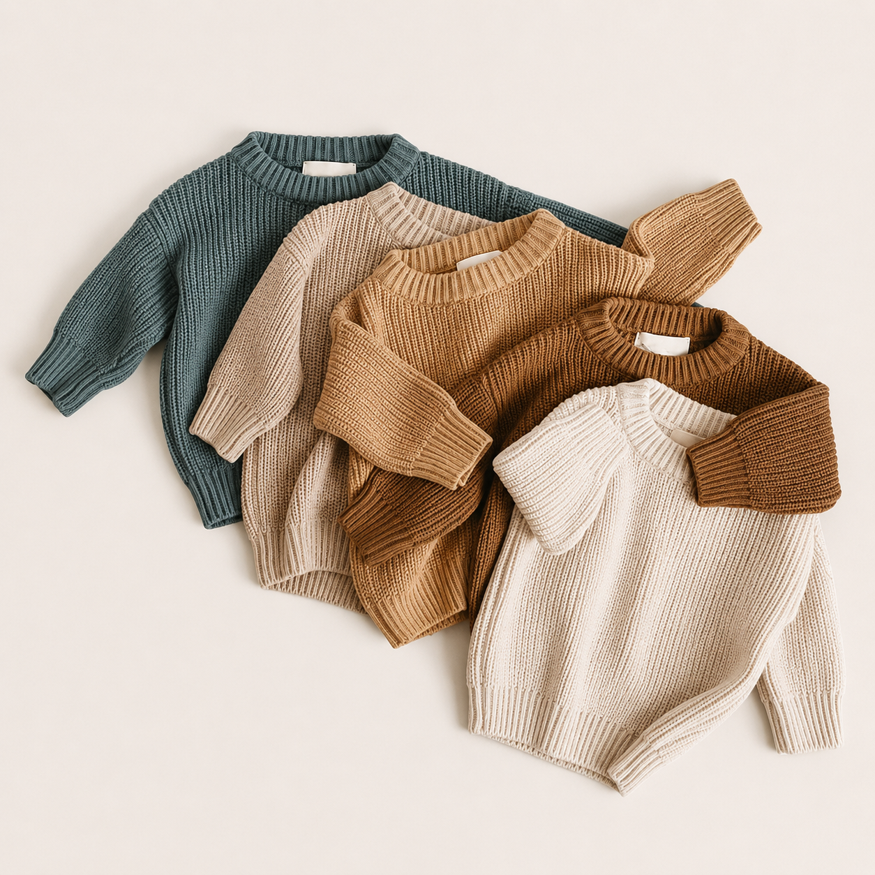 Relaxed Crew Neck Jumper for Babies and Children - Soft Knit Pullover, 3 Months to 6 Years