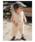 Sleeveless Cotton Baby Romper - Button Front Short All-in-One, 3 Months to 3 Years