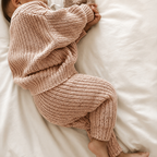 Speckled Knit Baby Set - Apricot Cotton Jumper and Trousers, 0 Months to 3 Years