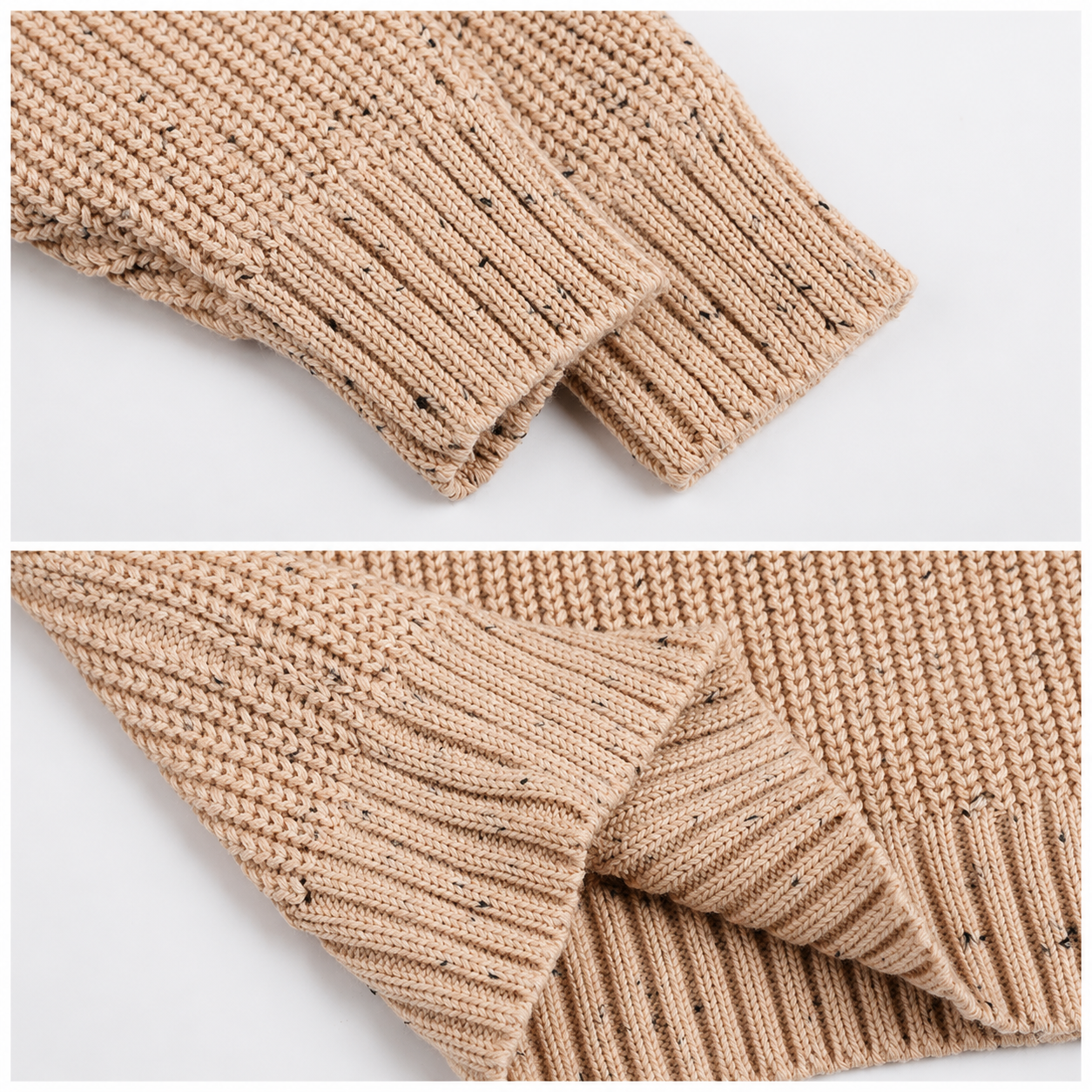 Speckled Knit Baby Set - Apricot Cotton Jumper and Trousers, 0 Months to 3 Years