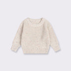 Cotton Crew Neck Jumper for Babies and Children - Relaxed Knit Pullover in Neutral Shades, 3 Months to 5 Years