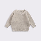 Cotton Crew Neck Jumper for Babies and Children - Relaxed Knit Pullover in Neutral Shades, 3 Months to 5 Years